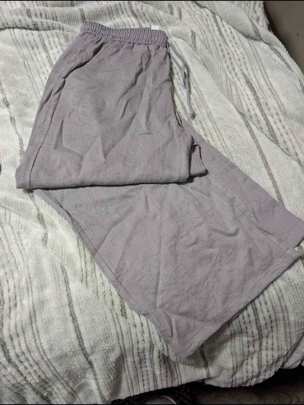 HALARA Gray Elastic Waist Wide Leg Pants